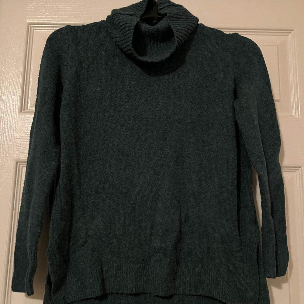 Blue Turtleneck Top
